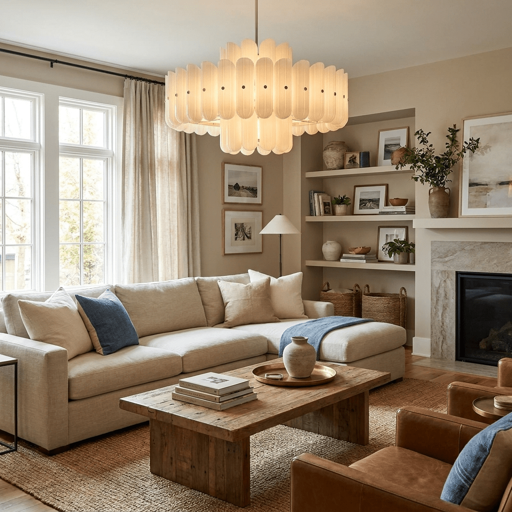 Seraphine Linear Fluted Glass Chandelier - Vakkerlight