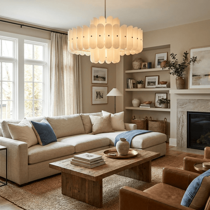 Seraphine Linear Fluted Glass Chandelier - Vakkerlight