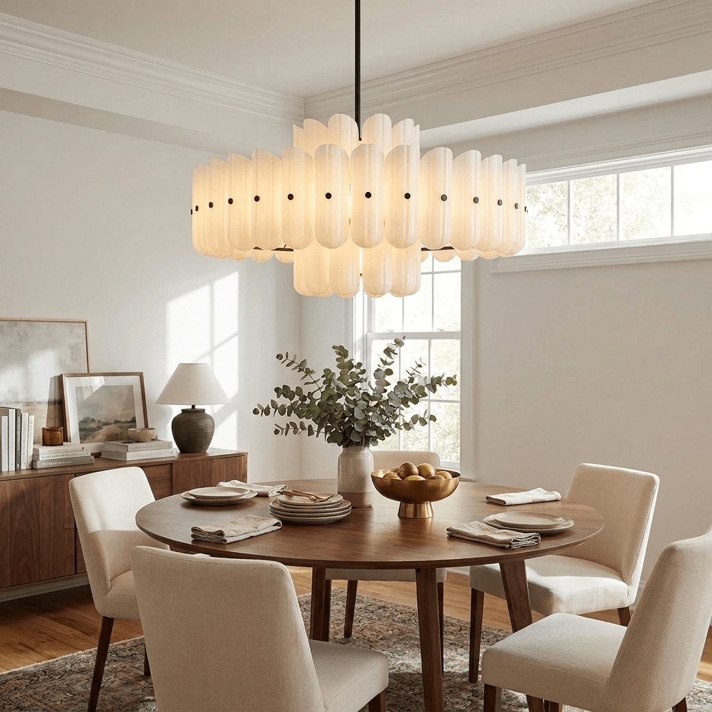 Seraphine Linear Fluted Glass Chandelier - Vakkerlight