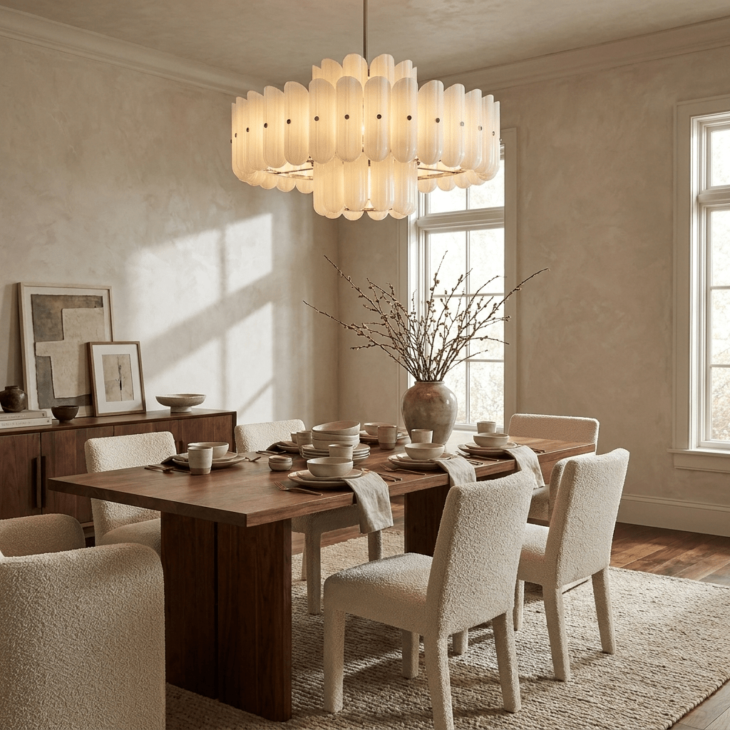 Seraphine Linear Fluted Glass Chandelier - Vakkerlight
