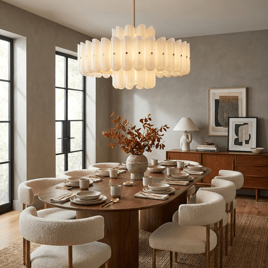 Seraphine Linear Fluted Glass Chandelier - Vakkerlight