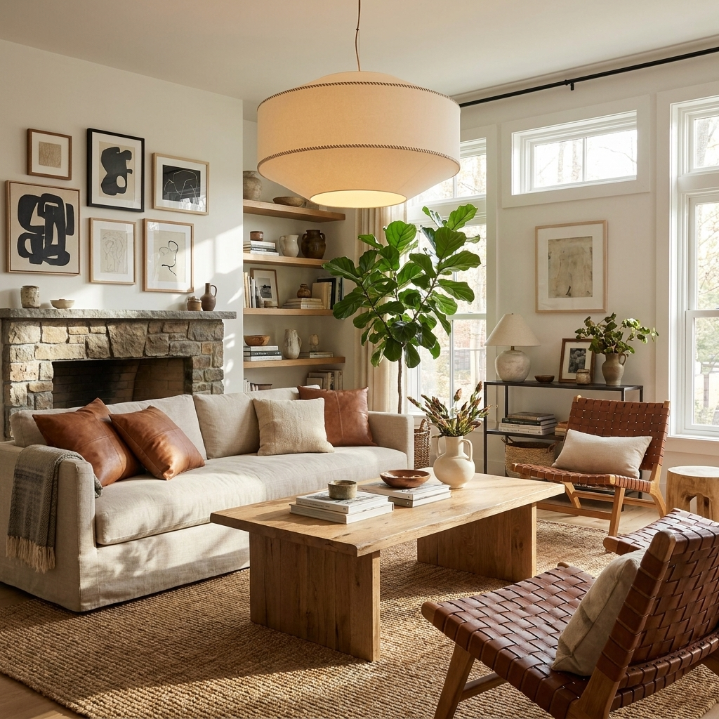 Serava Fabric Drum Pendant Light