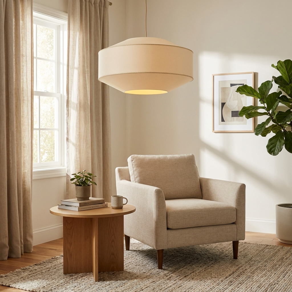 Serava Fabric Drum Pendant Light
