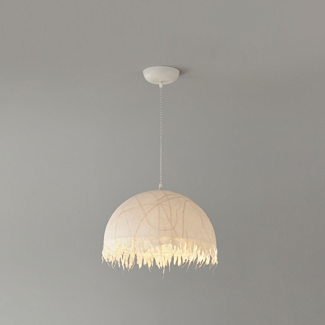 Serelle Fringed Mulberry Silk Pendant Light - Vakkerlight
