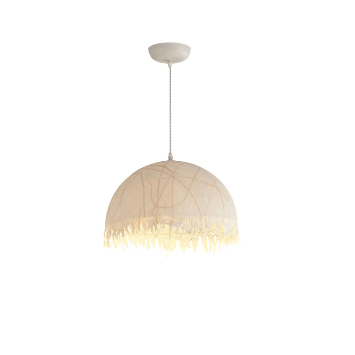 Serelle Fringed Mulberry Silk Pendant Light - Vakkerlight