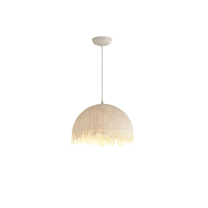 Serelle Fringed Mulberry Silk Pendant Light - Vakkerlight