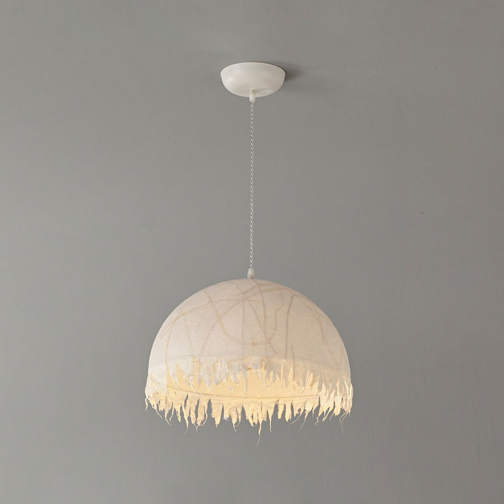 Serelle Fringed Mulberry Silk Pendant Light - Vakkerlight
