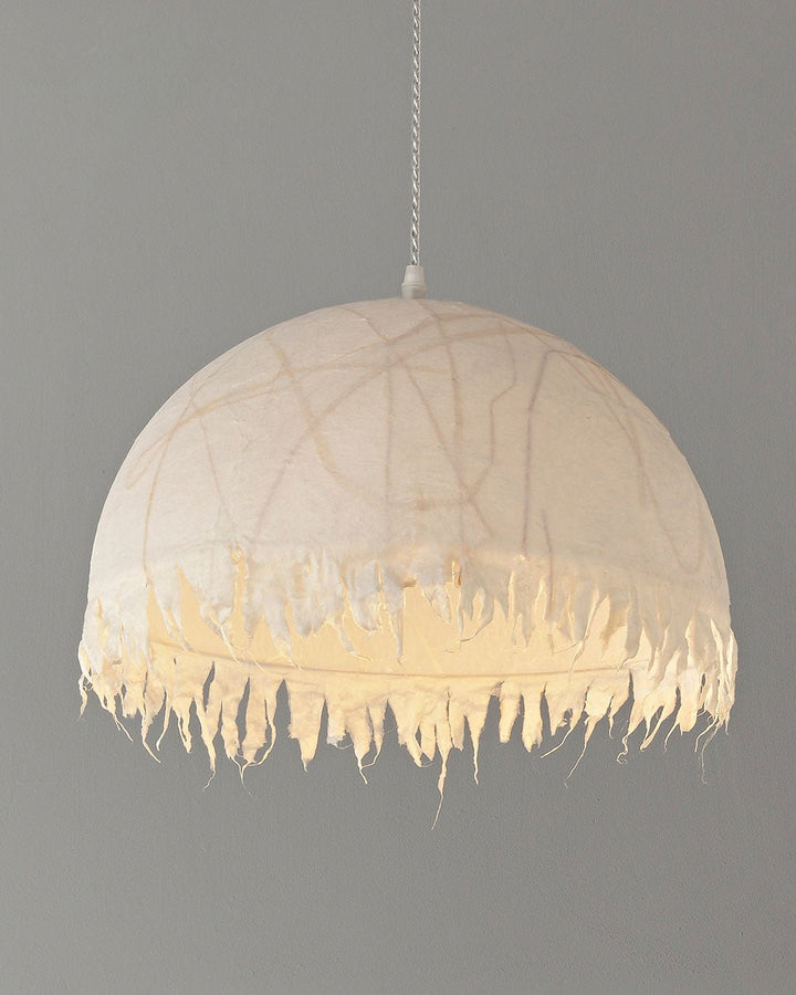 Serelle Fringed Mulberry Silk Pendant Light - Vakkerlight