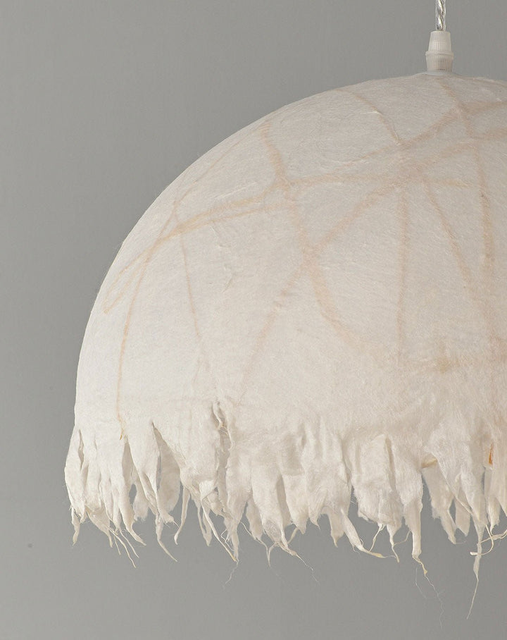 Serelle Fringed Mulberry Silk Pendant Light - Vakkerlight