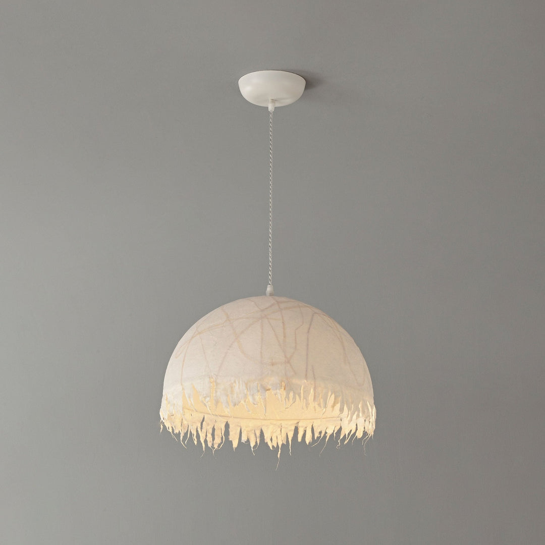 Serelle Fringed Mulberry Silk Pendant Light - Vakkerlight