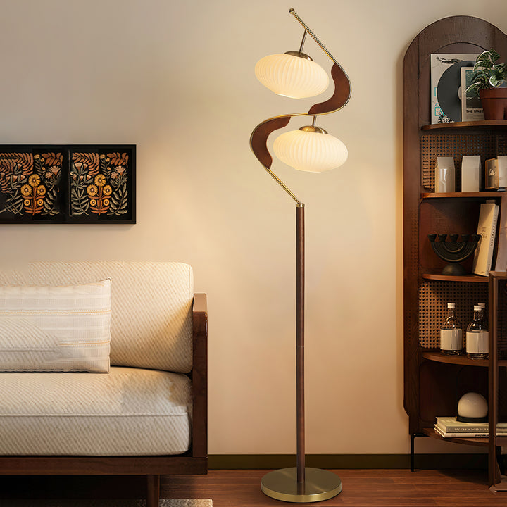 Serenita Double Shade Floor Lamp - Vakkerlight