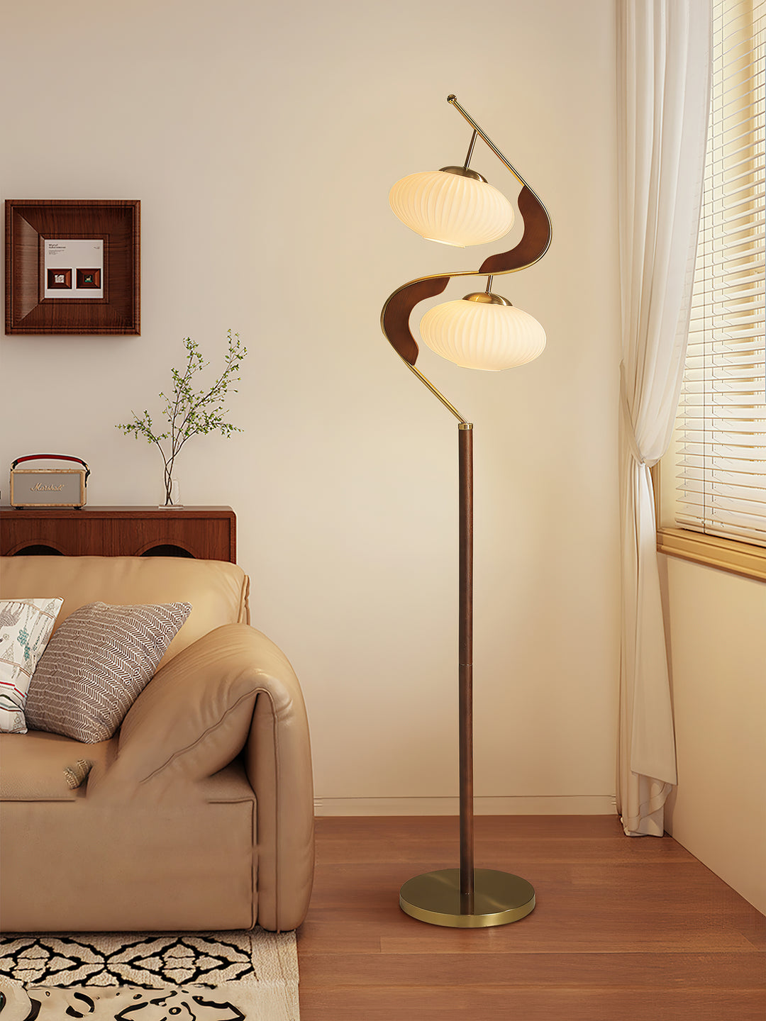 Serenita Double Shade Floor Lamp - Vakkerlight