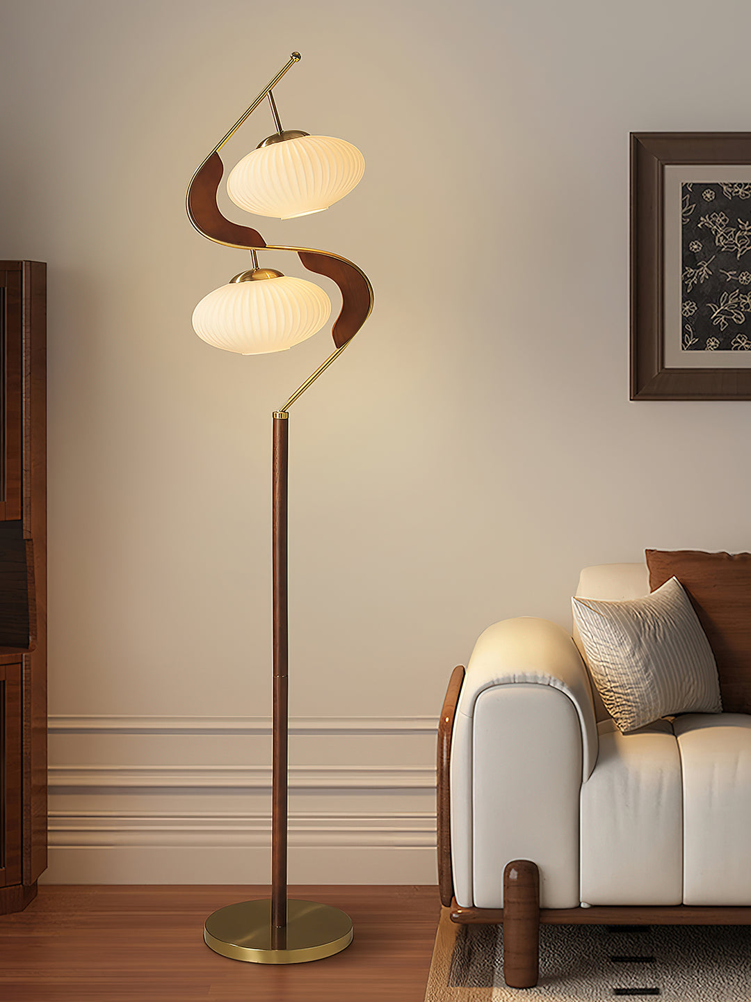Serenita Double Shade Floor Lamp - Vakkerlight