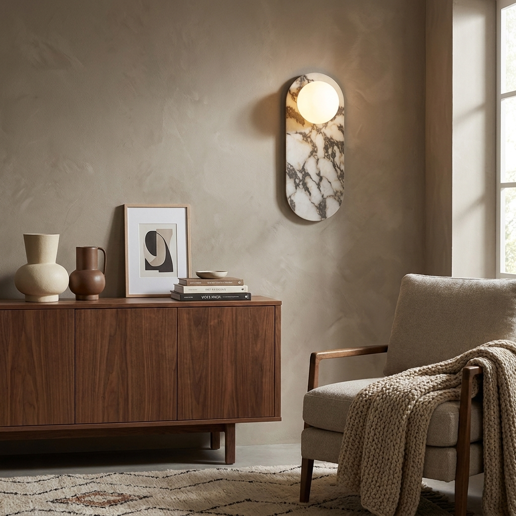 Serenne Stone Capsule Wall Sconce