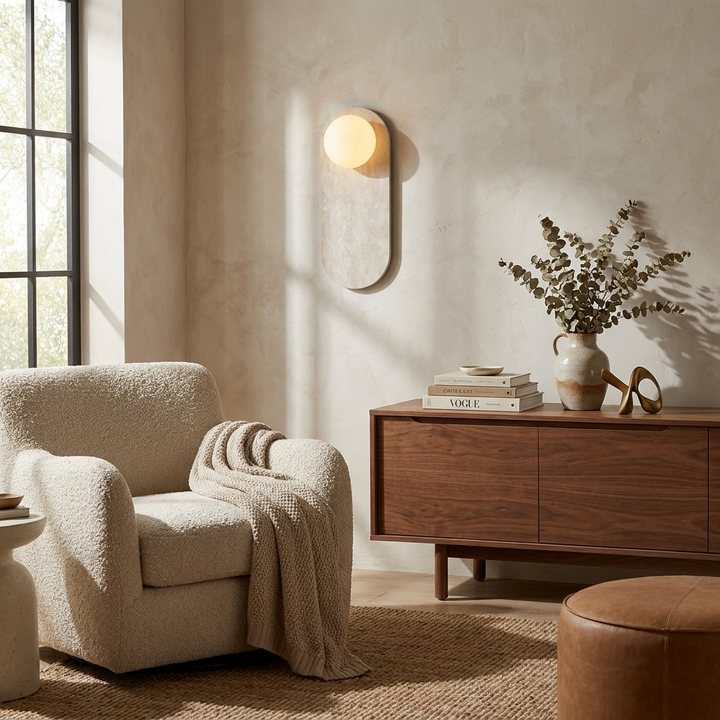 Serenne Stone Capsule Wall Sconce