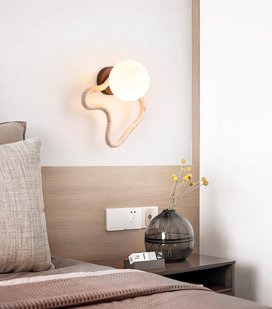 Serpentine Travertine Wall Sconce - Vakkerlight