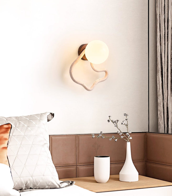Serpentine Travertine Wall Sconce - Vakkerlight