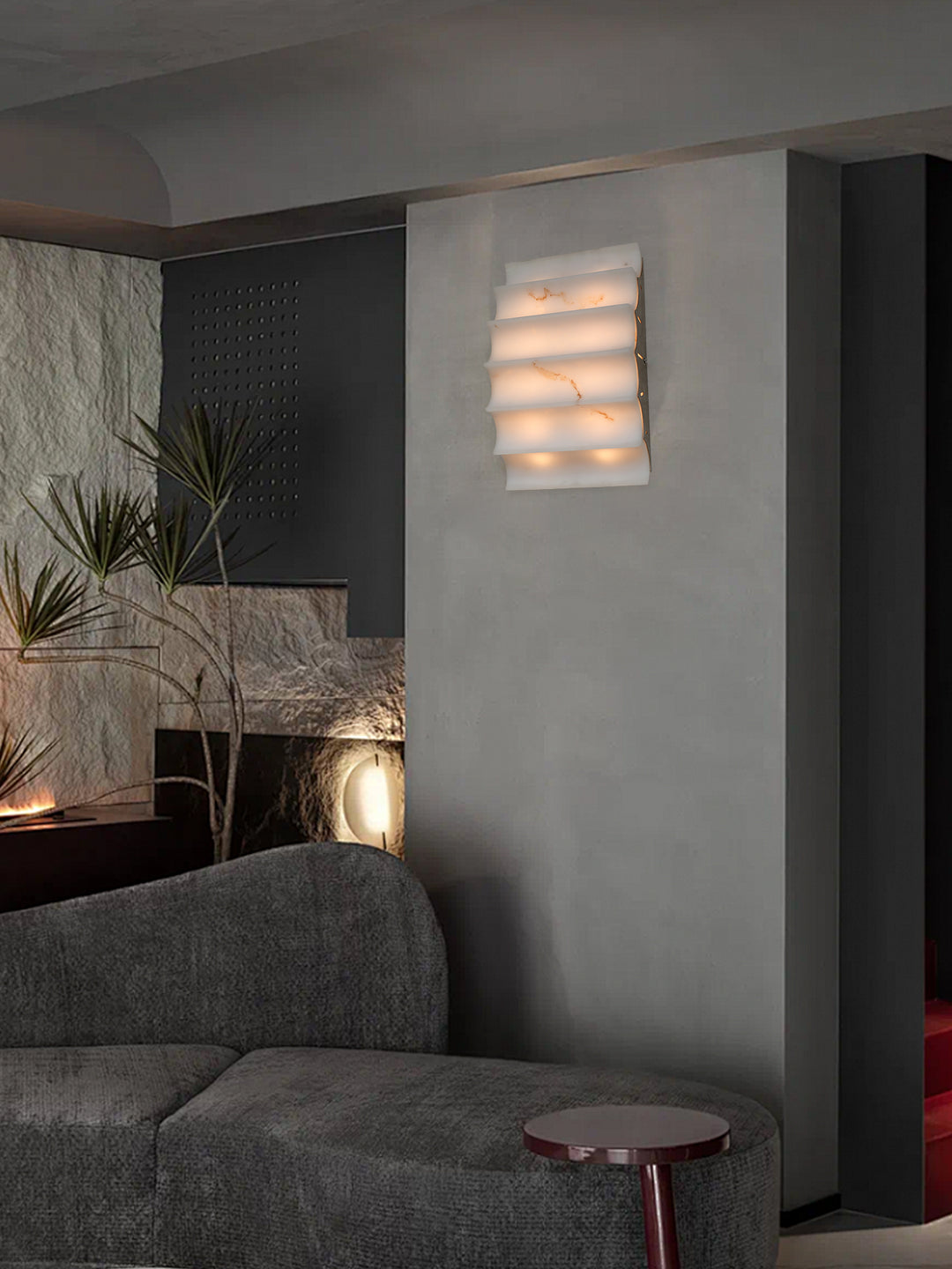 Serra Tiered Alabaster Sconce