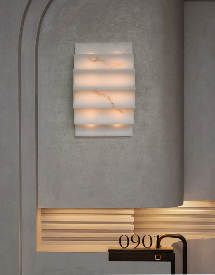 Serra Tiered Alabaster Sconce