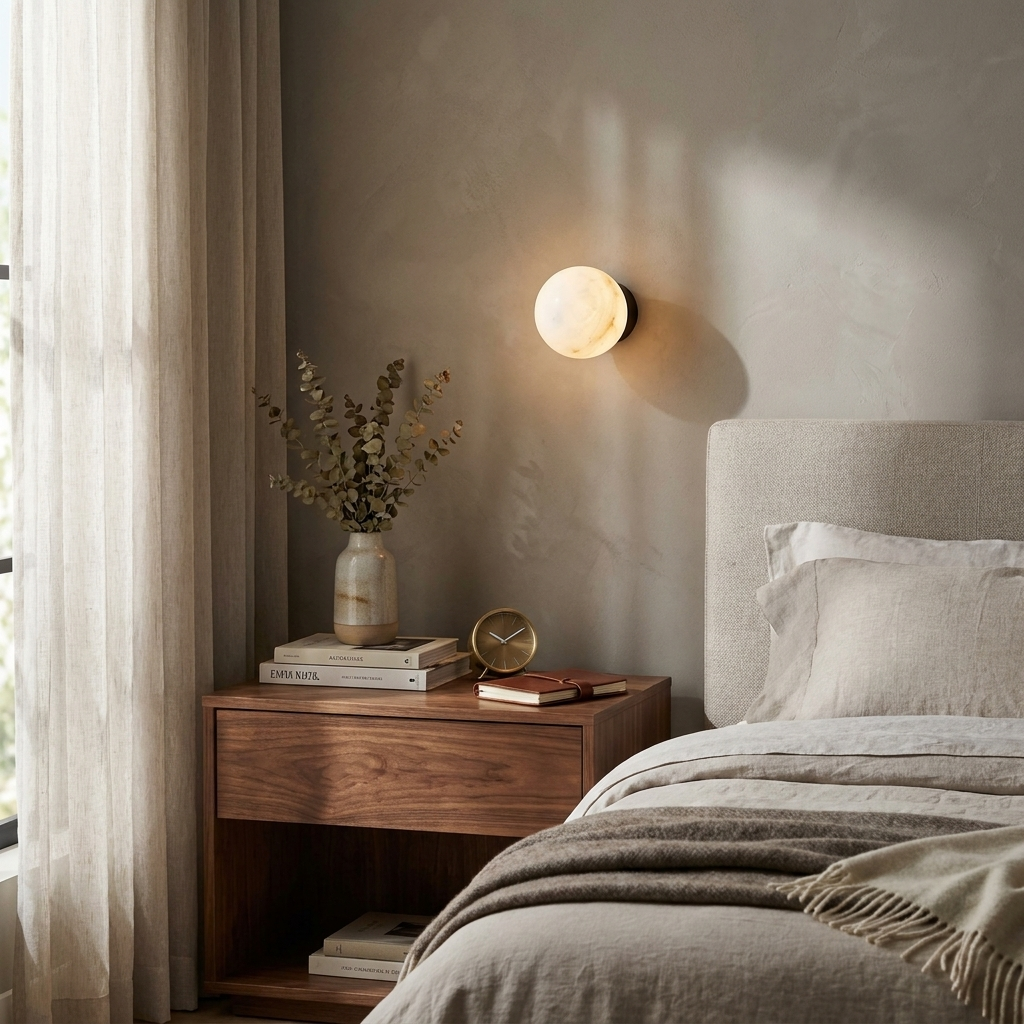 Sferanne Alabaster Sphere Wall Sconce