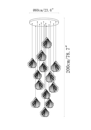 Shell Mini Pendant Light — Dimension drawings 3