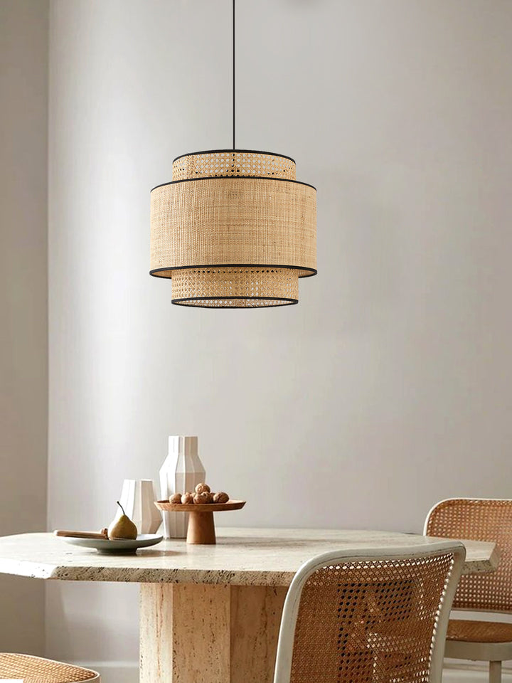 Sienna Rattan Fabric Pendant Lamp
