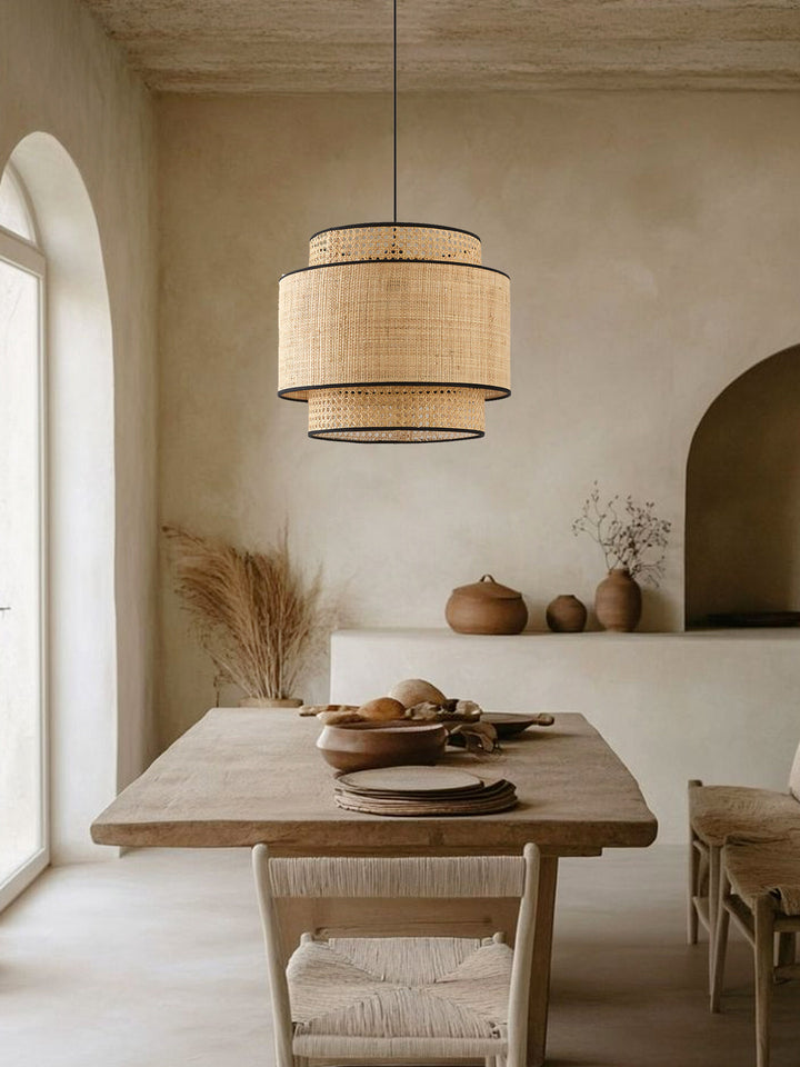 Sienna Rattan Fabric Pendant Lamp