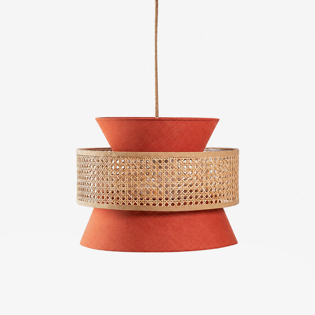 Sienna Rattan Fabric Pendant Light