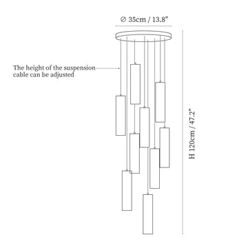 Silo Alabaster-Pendelleuchte — Dimension drawings 1