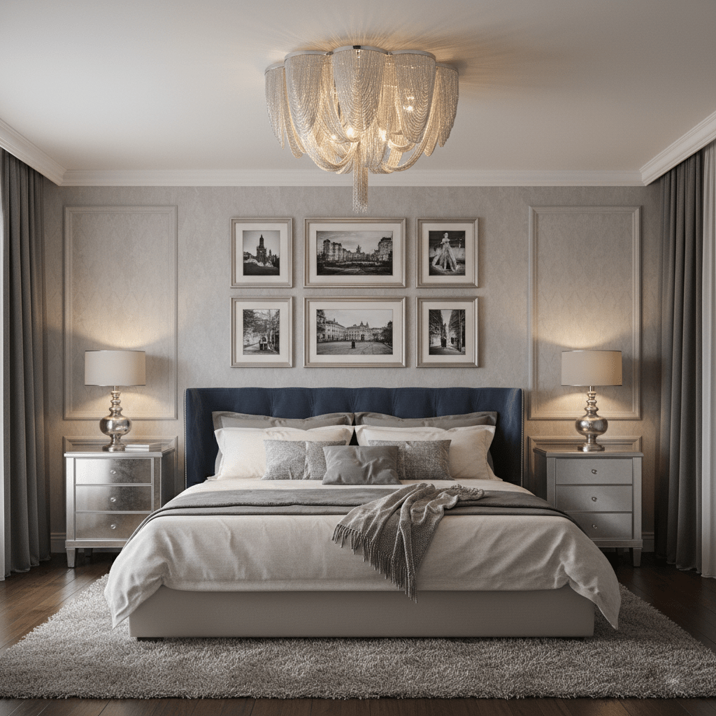 Silver Chain Tassel Ceiling Light - Vakkerlight