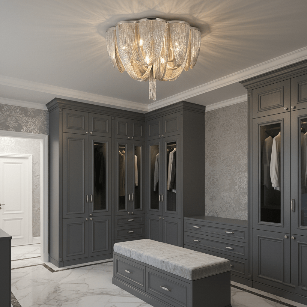 Silver Chain Tassel Ceiling Light - Vakkerlight