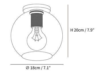 Simple Style Flush Mount Light — Dimension drawings 2
