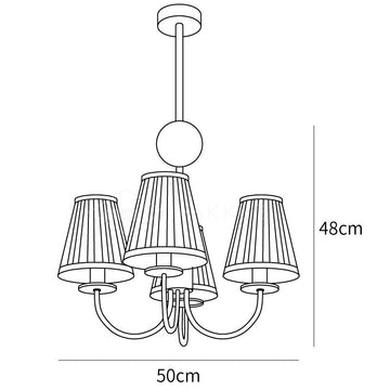 Simplicity Chrome Chandelier — Dimension drawings 1