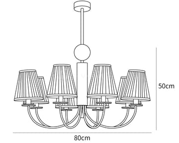 Simplicity Chrome Chandelier — Dimension drawings 3