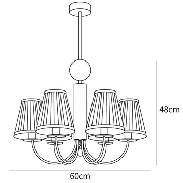 Simplicity Chrome Chandelier — Dimension drawings 2