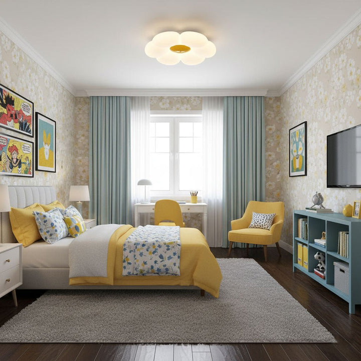 Six - leaf Flower Kids Room Ceiling Lamp - Vakkerlight