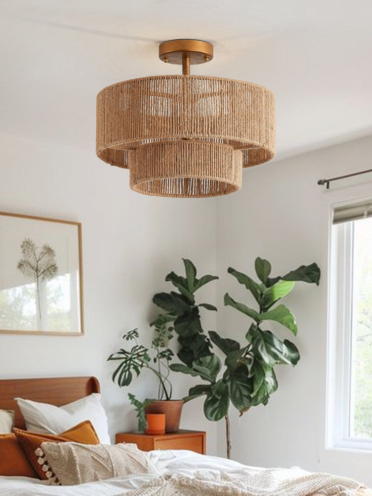 Skein Hemp Rope Flush Mount