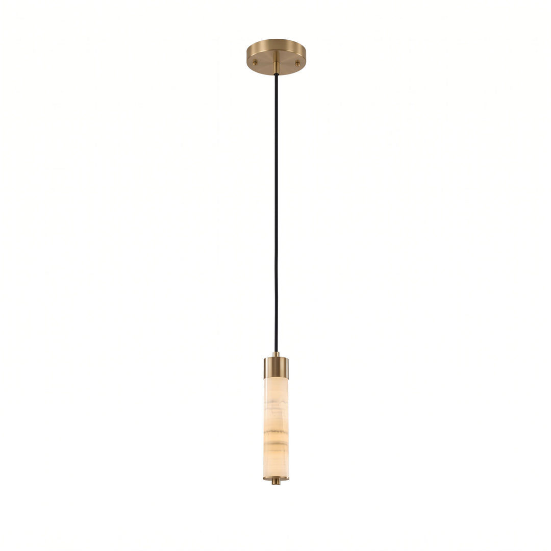 Slender Alabaster Column Chandelier