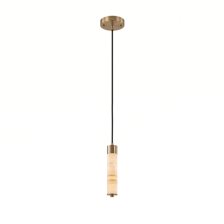 Slender Alabaster Column Chandelier