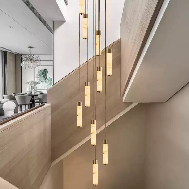 Slender Alabaster Column Chandelier - Vakkerlight