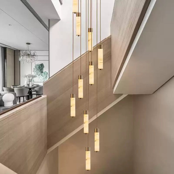 Slender Alabaster Column Chandelier - Vakkerlight