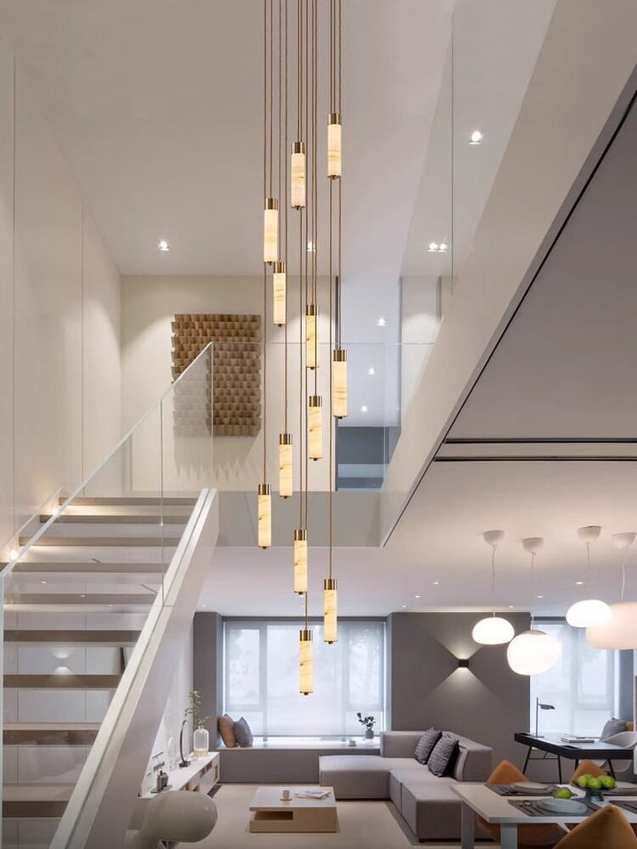 Slender Alabaster Column Chandelier - Vakkerlight