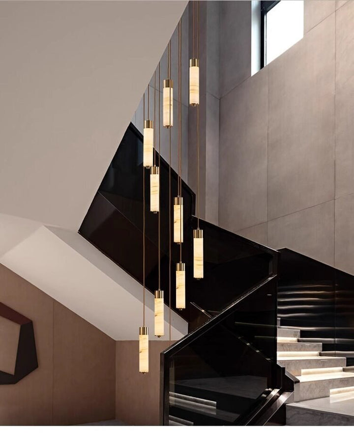 Slender Alabaster Column Chandelier - Vakkerlight