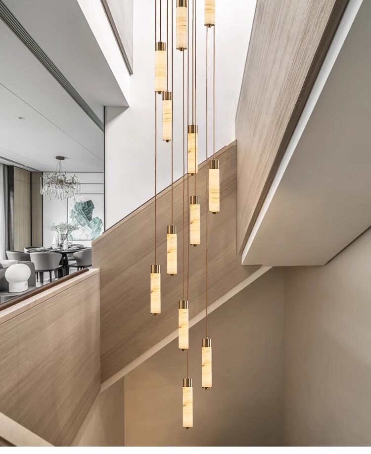 Slender Alabaster Column Chandelier - Vakkerlight