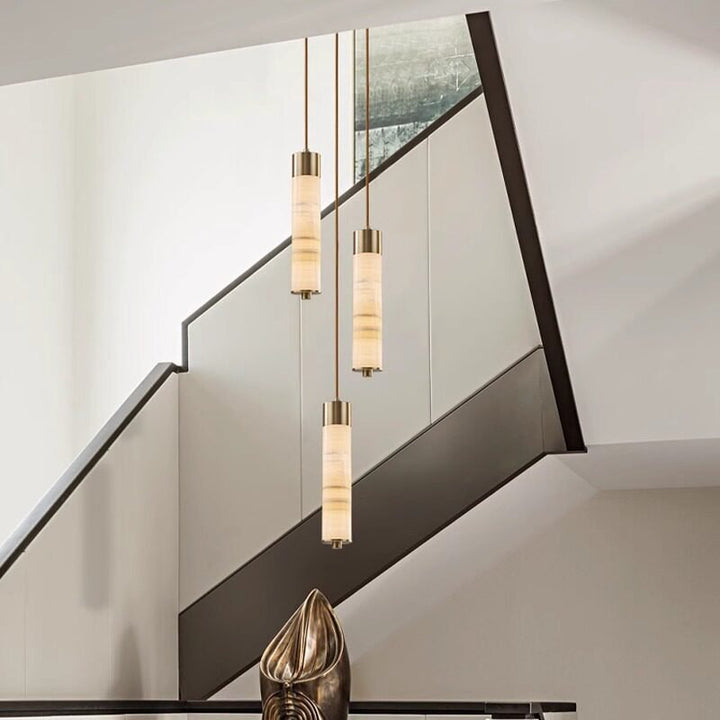 Slender Alabaster Column Chandelier - Vakkerlight