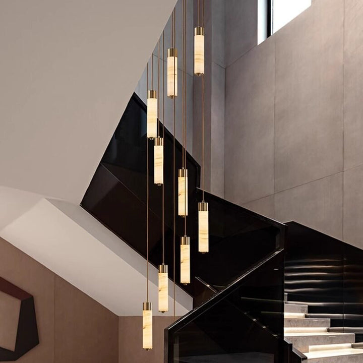 Slender Alabaster Column Chandelier - Vakkerlight