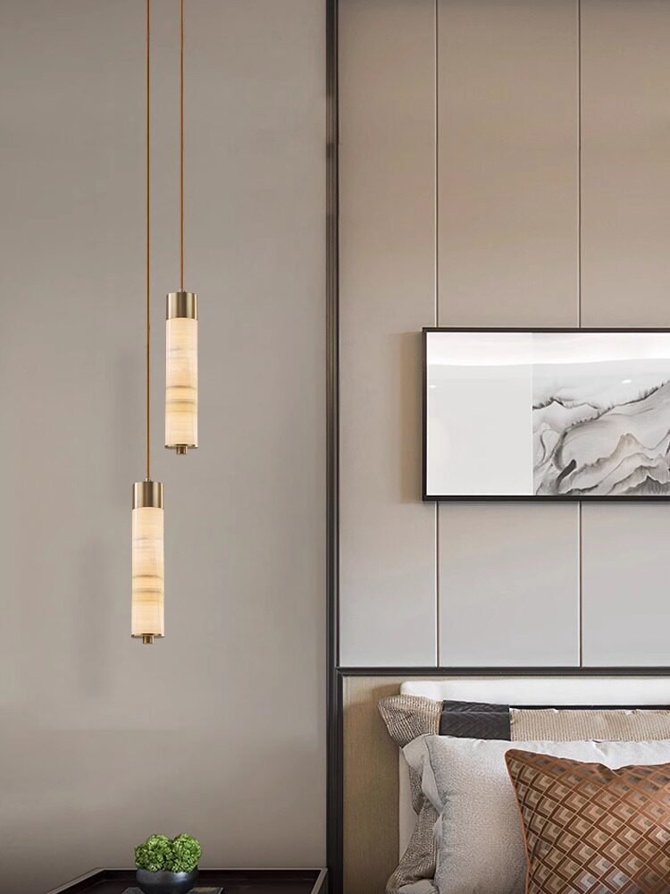 Slender Alabaster Column Chandelier - Vakkerlight