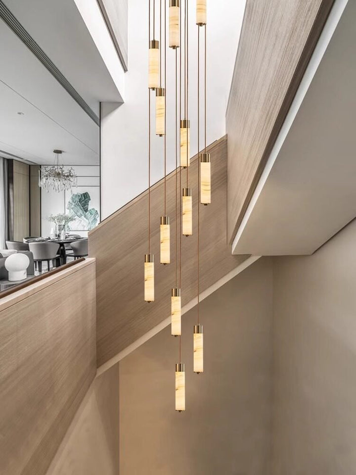 Slender Alabaster Column Chandelier - Vakkerlight