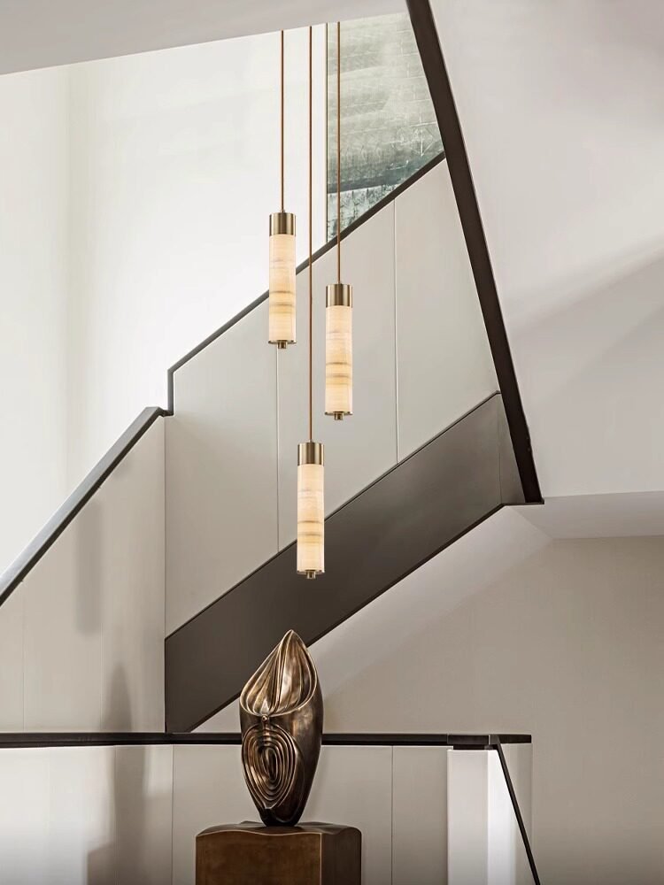 Slender Alabaster Column Chandelier - Vakkerlight