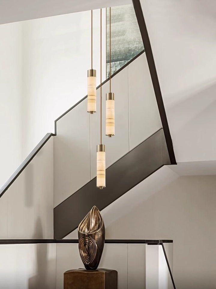 Slender Alabaster Column Chandelier - Vakkerlight